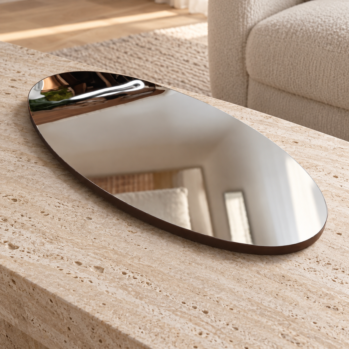 Flat silver tray — lifestyle