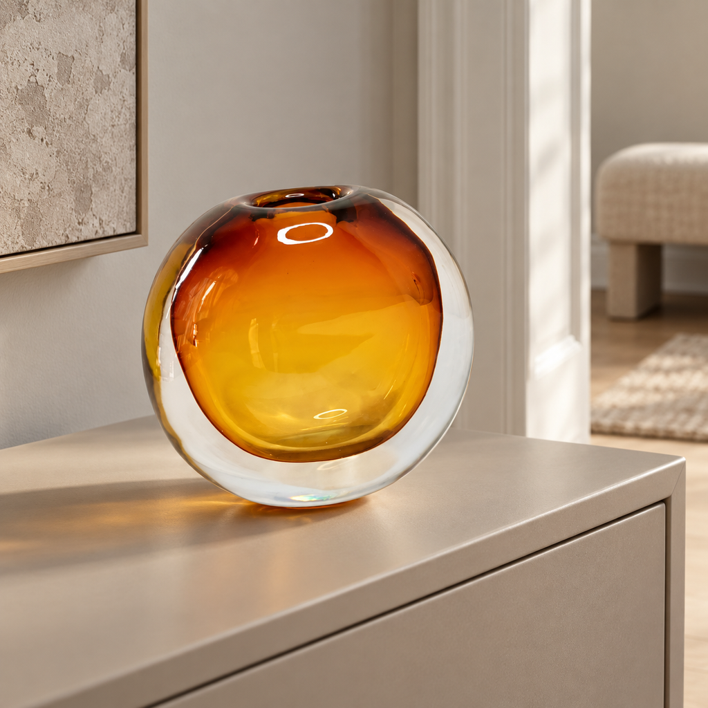 Thick glass vase — lifestyle