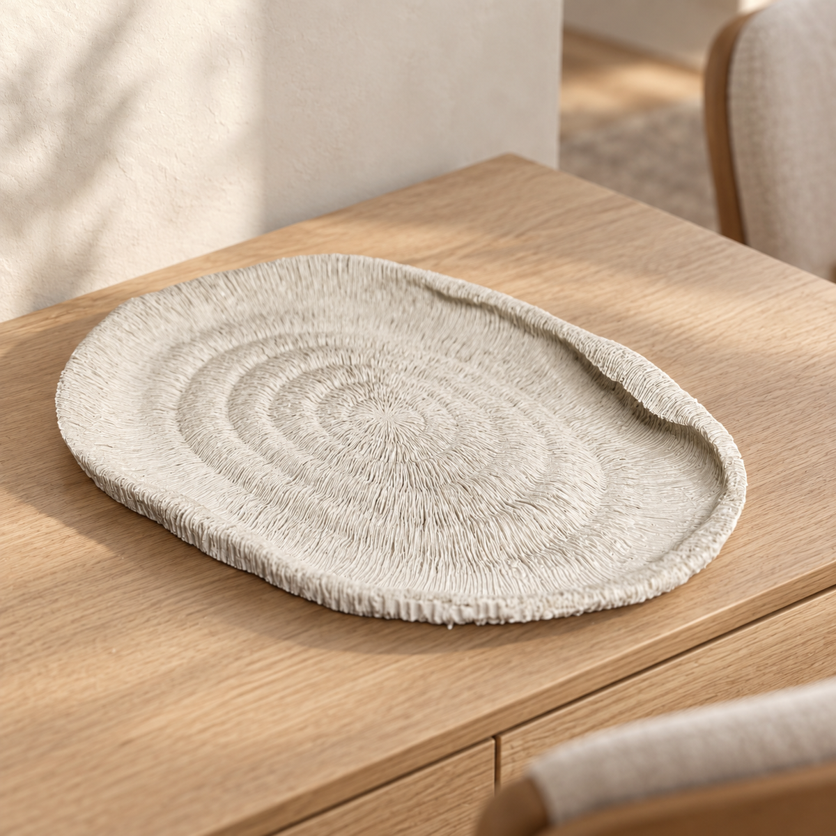 Oval spiral decor tray — lifestyle
