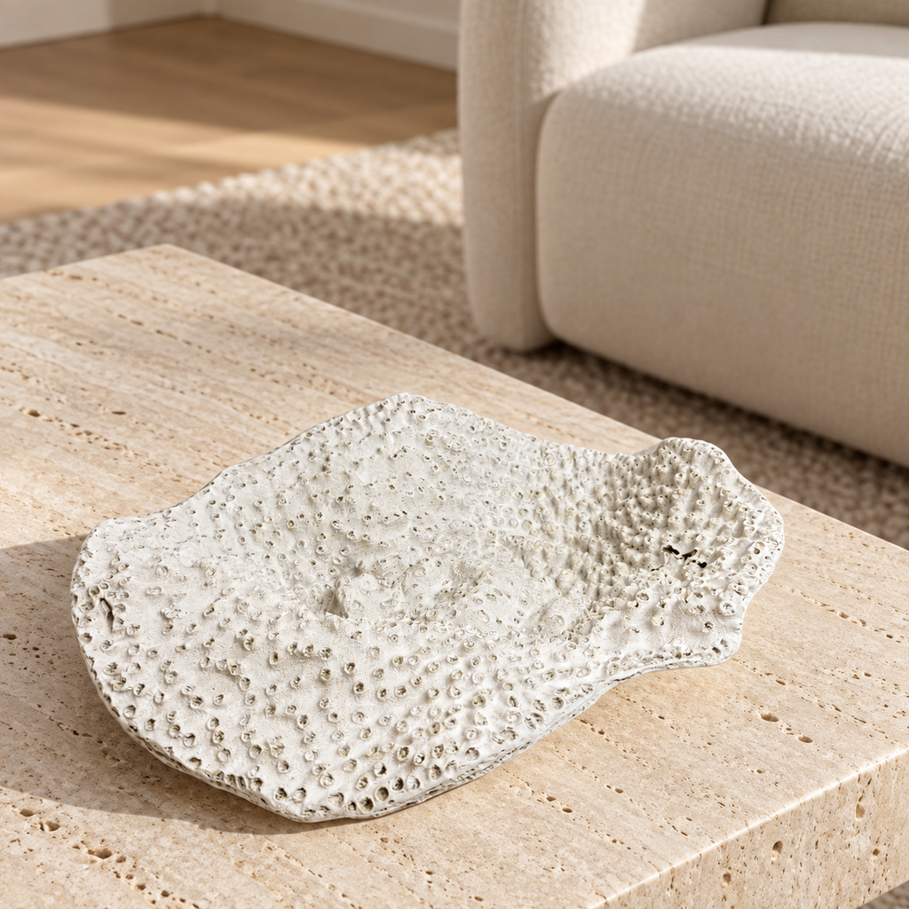 Coral decorative tray — lifestyle