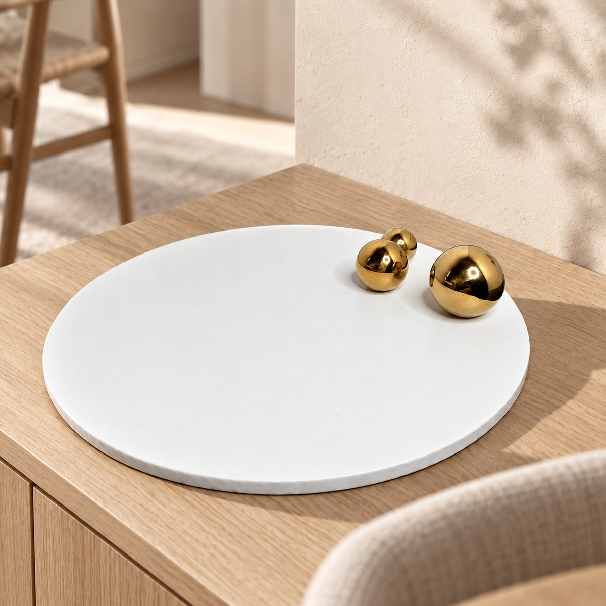 Centre plate with gold balls — lifestyle