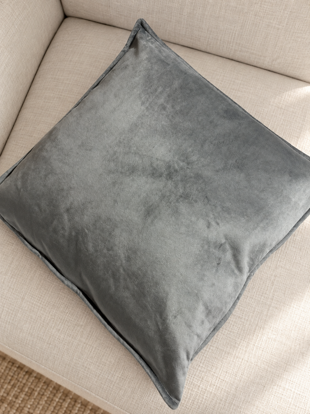 Decorative pillow (grey) — lifestyle