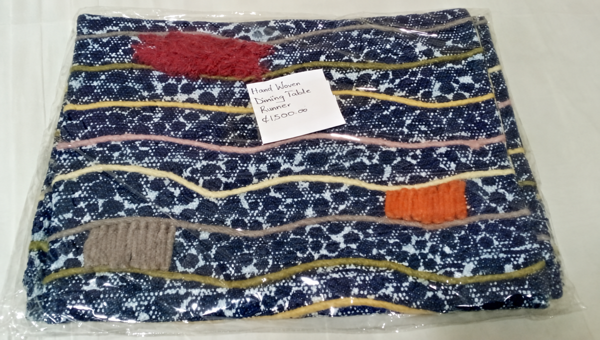 Hand woven dining table runner — source enhancement
